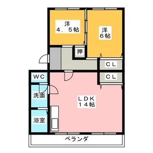 コーポ三立【3階】の間取り