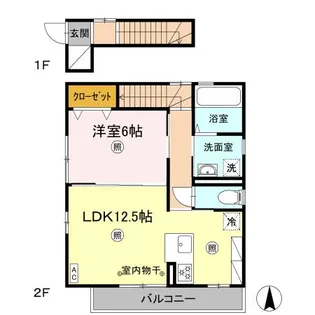 ローズコート北金田【2階】の間取り
