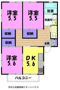 メアリー岡本 1【1階】の間取り