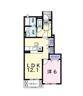 カーサセレノ【1階】の間取り