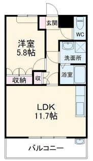 1LDKの間取り画像