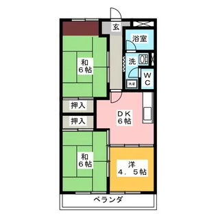 スカイハイツ東【1階】の間取り
