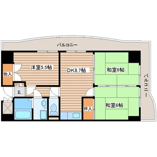 パレス上杉【9階】の間取り