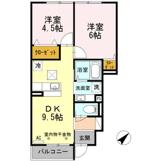 カサヴェール【1階】の間取り
