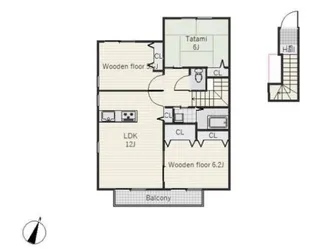 恵山坊ハイツE【2階】の間取り