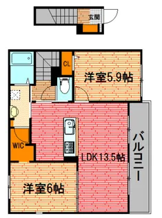 広島県三次市十日市南6【アパート】の間取り