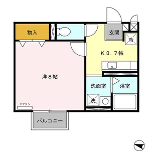 パセオプラシード角田B【1階】の間取り