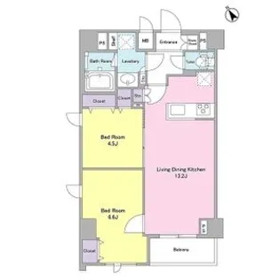 東京都北区田端新町2【マンション】の間取り