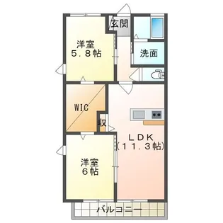 ドルフII【2階】の間取り