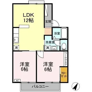 フレシュール・ドゥ・アビタシオンA【1階】の間取り