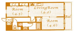大阪府大阪市北区中津7【マンション】の間取り