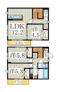 千葉県流山市木1【一戸建】の間取り