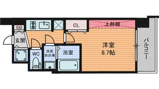 ミリアン四天王寺夕陽丘【10階】の間取り