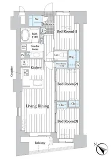 ザ・グランクラッセ日本橋イースト【8階】の間取り