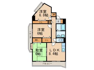 福岡県北九州市八幡東区西本町4【マンション】の間取り