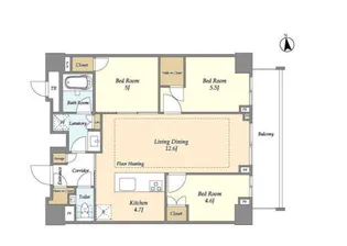 オアーゼ新宿市谷薬王寺【1階】の間取り