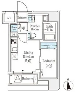 クラリティア文京湯島【4階】の間取り