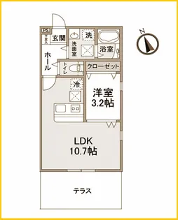 丘の上テラス菊名C棟【1階】の間取り