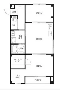 徳島県板野郡藍住町勝瑞字成長【アパート】の間取り
