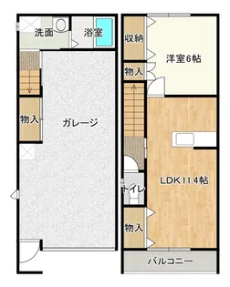 ガレージハウスコスモ B棟【1階】の間取り