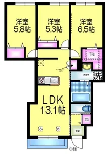 CASA BIANCA西船橋D【1階】の間取り