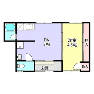 6-8アパートAB【1階】の間取り