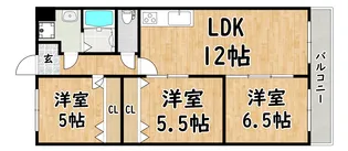 大阪府大阪市平野区背戸口5【マンション】の間取り