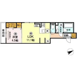 ミルフォード白島【1階】の間取り