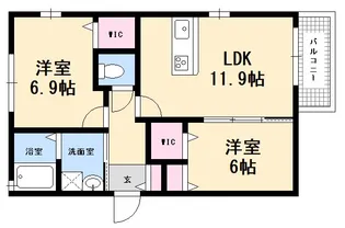 GRANDIR BLANCHE【2階】の間取り
