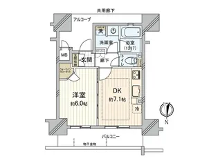 エステムエグゼ心斎橋【7階】の間取り