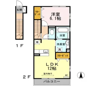徳島県徳島市住吉6【アパート】の間取り