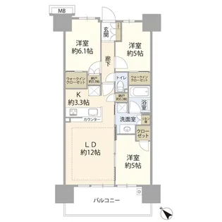 グランセンス吉川美南ステーションコート(030737)【8階】の間取り