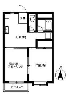 バンダーブルーマンション【2階】の間取り