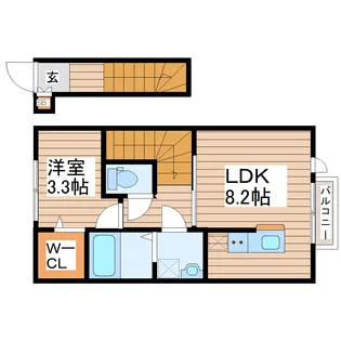 ガス割 第九弾 ESCONDITE卸町I【2階】の間取り