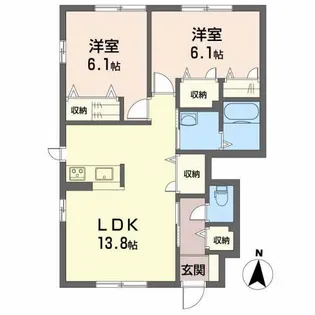 シャーメゾン初月 A棟【1階】の間取り