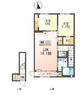 クラポティ新涯【2階】の間取り