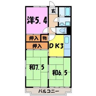 高井ハイツ【3階】の間取り