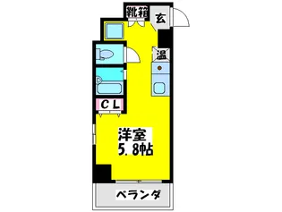エルミタ-ジュ難波南V【6階】の間取り