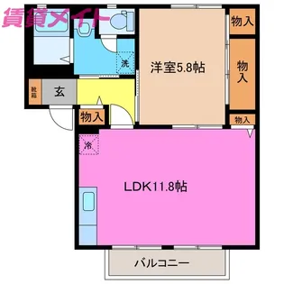 ハイネス21 B【2階】の間取り