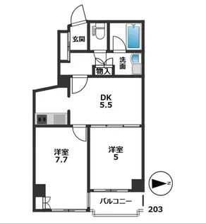 ウエルス都立大【2階】の間取り