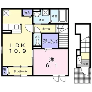 カーサコンフォート宮ノ前【2階】の間取り