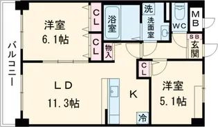 ルーカス長崎諫早I【7階】の間取り