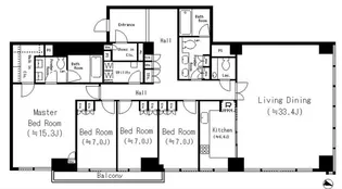 レジディア市谷砂土原 N【2階】の間取り