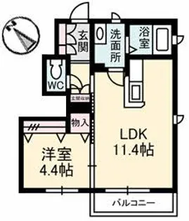 クレール桜木【1階】の間取り