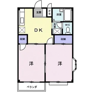 エルディム杉山A【2階】の間取り
