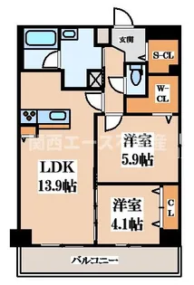パークヒル新石切【2階】の間取り
