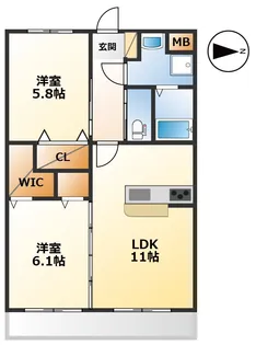 ラ・フェリアーナ日吉台【1階】の間取り