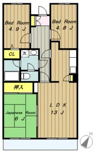 ソシア東橋本【1階】の間取り