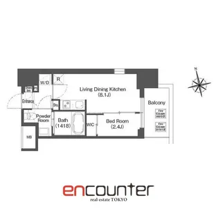 バウスステージ中野【13階】の間取り