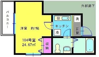 ヨコハマベイウエスト【1階】の間取り
